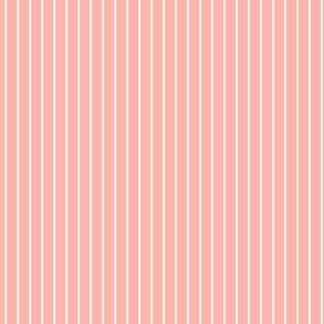 Small Light Coral Pin Stripe Pattern Vertical in White