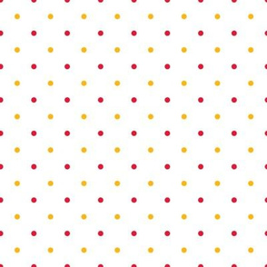 Chiefs colors-Polka Dots-Red-Yellow-White Background-Larger