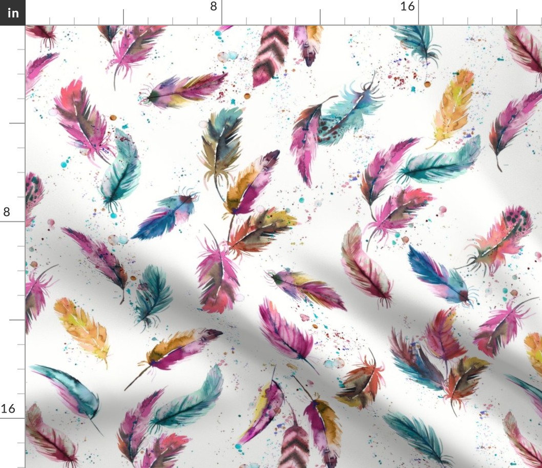 Magical and mystical feathers Multicolored Medium