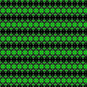 Wellspring - Star Alatyr - Ethno Ukrainian Traditional Pattern - Slavic Symbol - Small Scale Lime Green White on Black