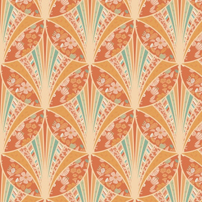 Art Nouveau Fan Quilt-Citrus Crush-Citrus Summer Palette