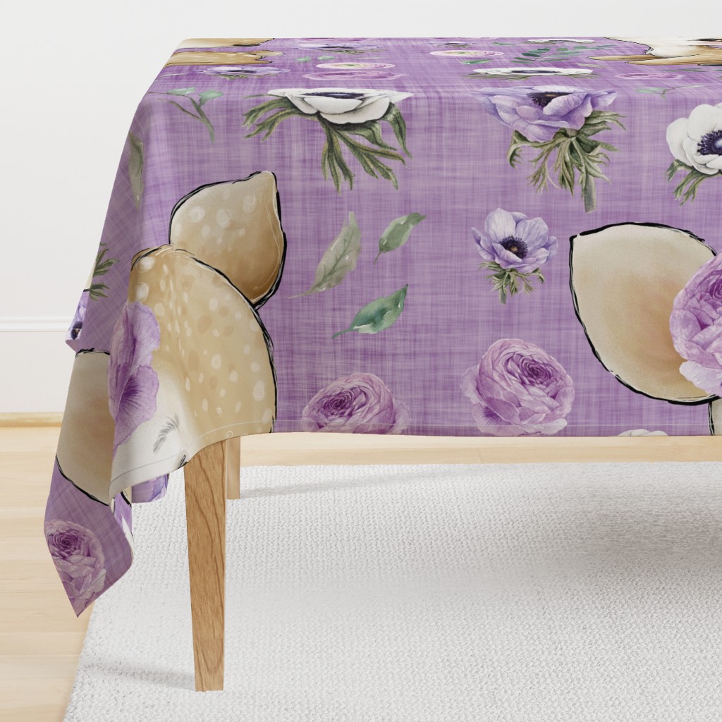 36x50 deer blanket purple floral