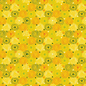 Sunflower portrait hearts yellow flower power