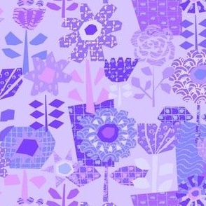 34 Paper Flowers Purple
