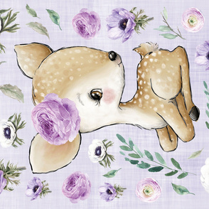 36x50 deer blanket purple floral