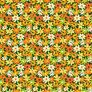 Green lines textured floral