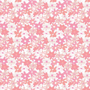 Pink lines textured floral