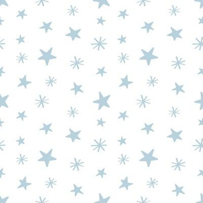 safari baby nursery - stars pastel blue white