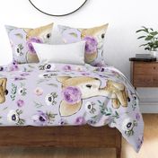 36x50 deer blanket purple floral