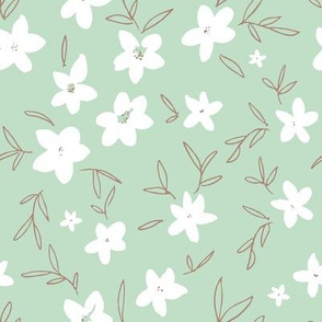 dainty flowers green - M