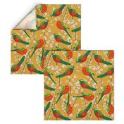 King Parrot Birds / Yellow Mustard / Large