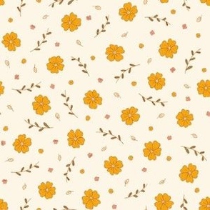 mustard yellow ivory micro floral