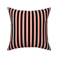 Light Coral Awning Stripe Pattern Vertical in Black