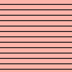 Light Coral Pin Stripe Pattern Horizontal in Black