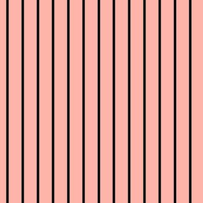 Light Coral Bengal Stripe Pattern Vertical in Black