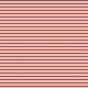 Small Light Coral Pin Stripe Pattern Horizontal in Black