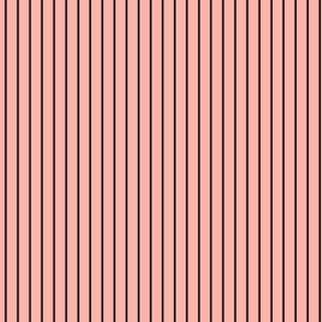 Small Light Coral Pin Stripe Pattern Vertical in Black