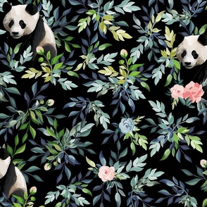 Floral Panda Pattern