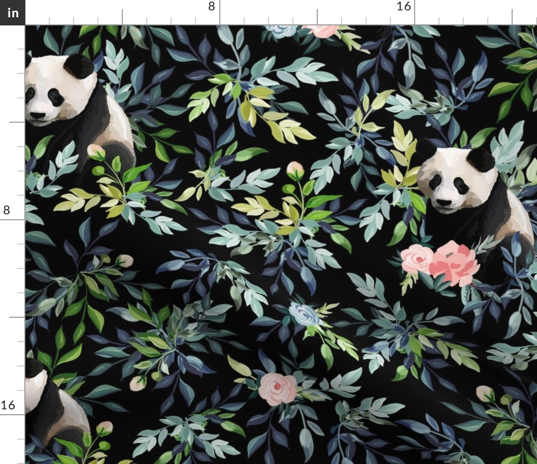 Floral Panda Pattern