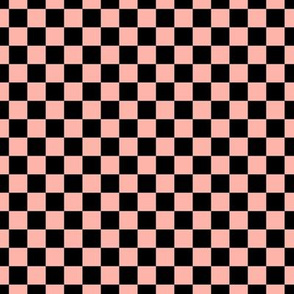 Checker Pattern - Light Coral and Black