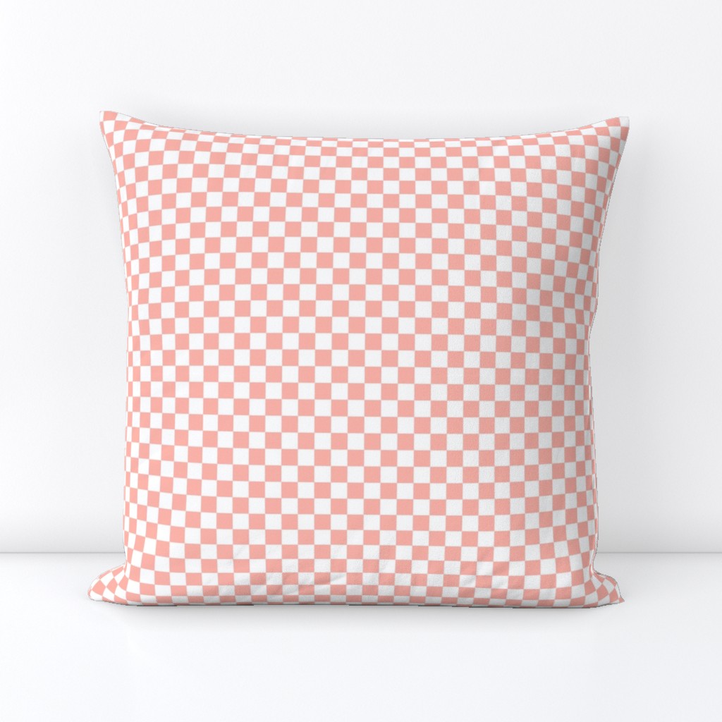 Checker Pattern - Light Coral and White