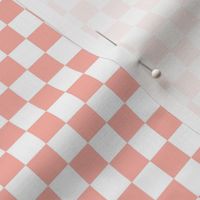 Checker Pattern - Light Coral and White