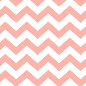 Chevron Pattern - Light Coral and White