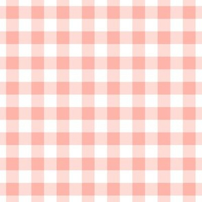 Gingham Pattern - Light Coral and White