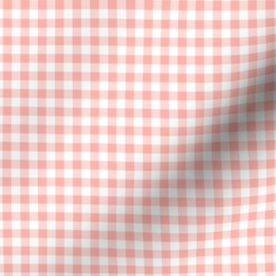 Small Gingham Pattern - Light Coral and White