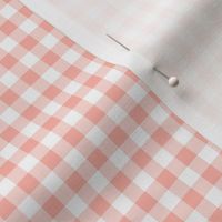 Small Gingham Pattern - Light Coral and White