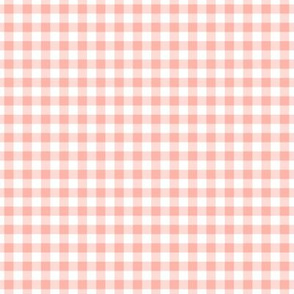 Small Gingham Pattern - Light Coral and White
