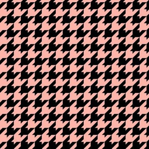 Houndstooth Pattern - Light Coral and Black