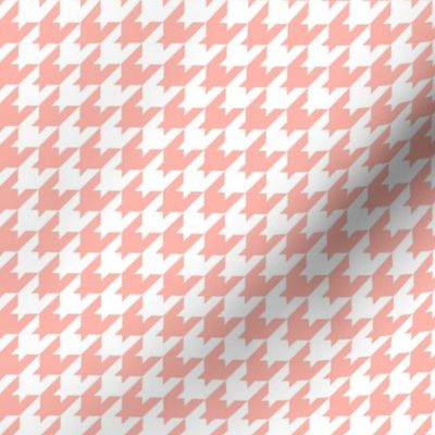 Houndstooth Pattern - Light Coral and White