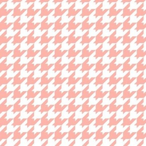 Houndstooth Pattern - Light Coral and White
