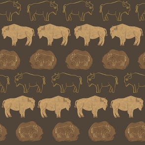 Earthy Wild West Buffalo Bison - Charcoal