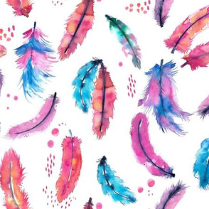 Watercolor feathers