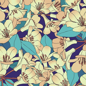 textile-tan Vireya saxon-spoonflower