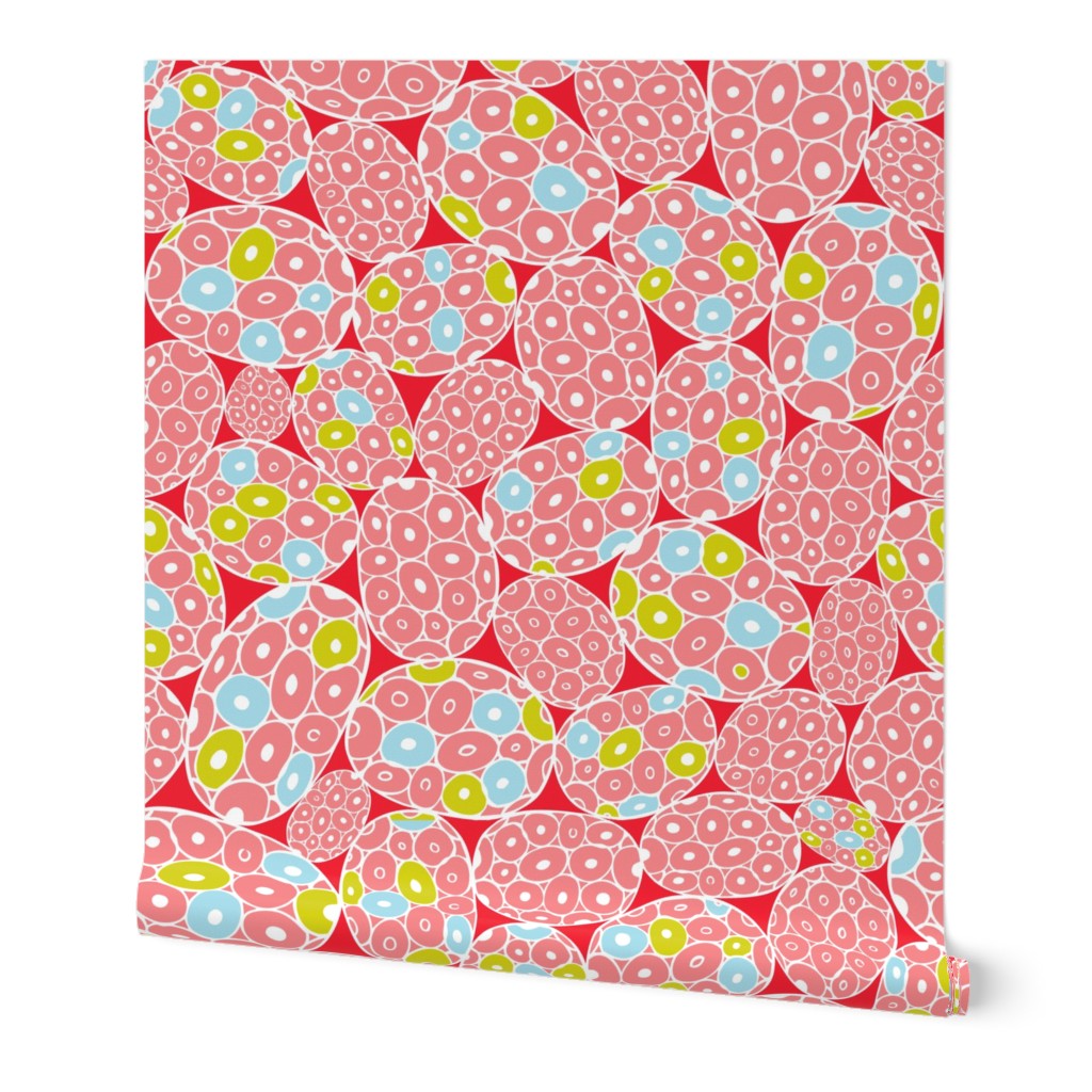 Sea Foam - Abstract Geometric Pink & Red