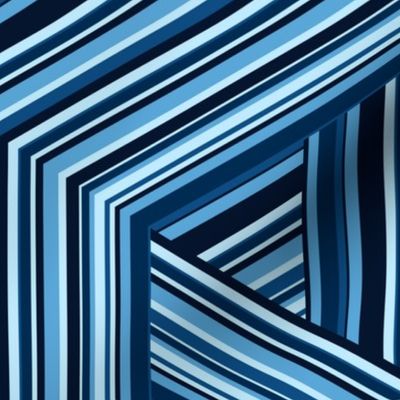 Retro Pinstripes 3D isometric frames classic blue