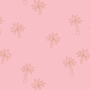 The minimalist beach palm trees tropical boho design neutral nursery and swimwear pink golden caramel