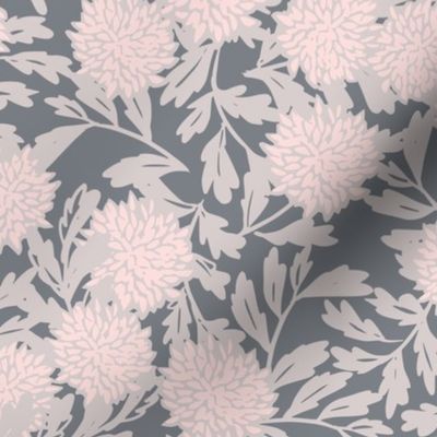 Asian chrysantheme gray soft pink