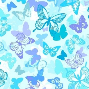 29 Packed Butterflies pale blue
