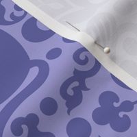 Damask Cats - Periwinkle + Lilac Purple