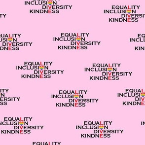 Equality-Rainbow hearts-Pink backgrnd