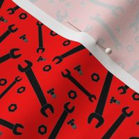 Black Wrench Pattern Red