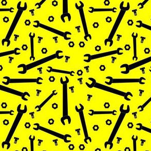 Black Wrench Pattern Yellow