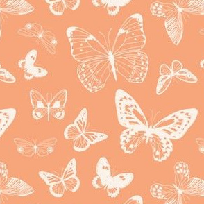 Butterflies in Peach-5.25