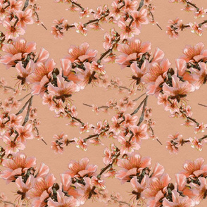 Fashion pink peach flowers design leather fabric in 2023  Cherry blossom  wallpaper, Murakami flower, Iphone wallpaper