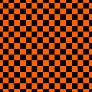 Checker Pattern - Vivid Orange and Black