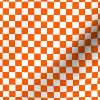 Checker Pattern - Vivid Orange and White